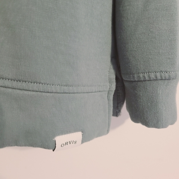 Orvis | Women's Green/Blue V-Neck Dropped Shoulders Sweatshirt (Size XL) - Picture 8 of 12